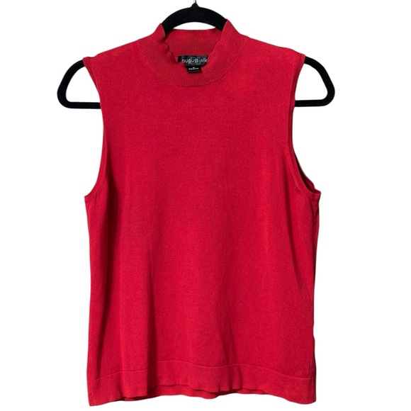Red August Silk Sleeveless Top Size X Large - Picture 1 of 6